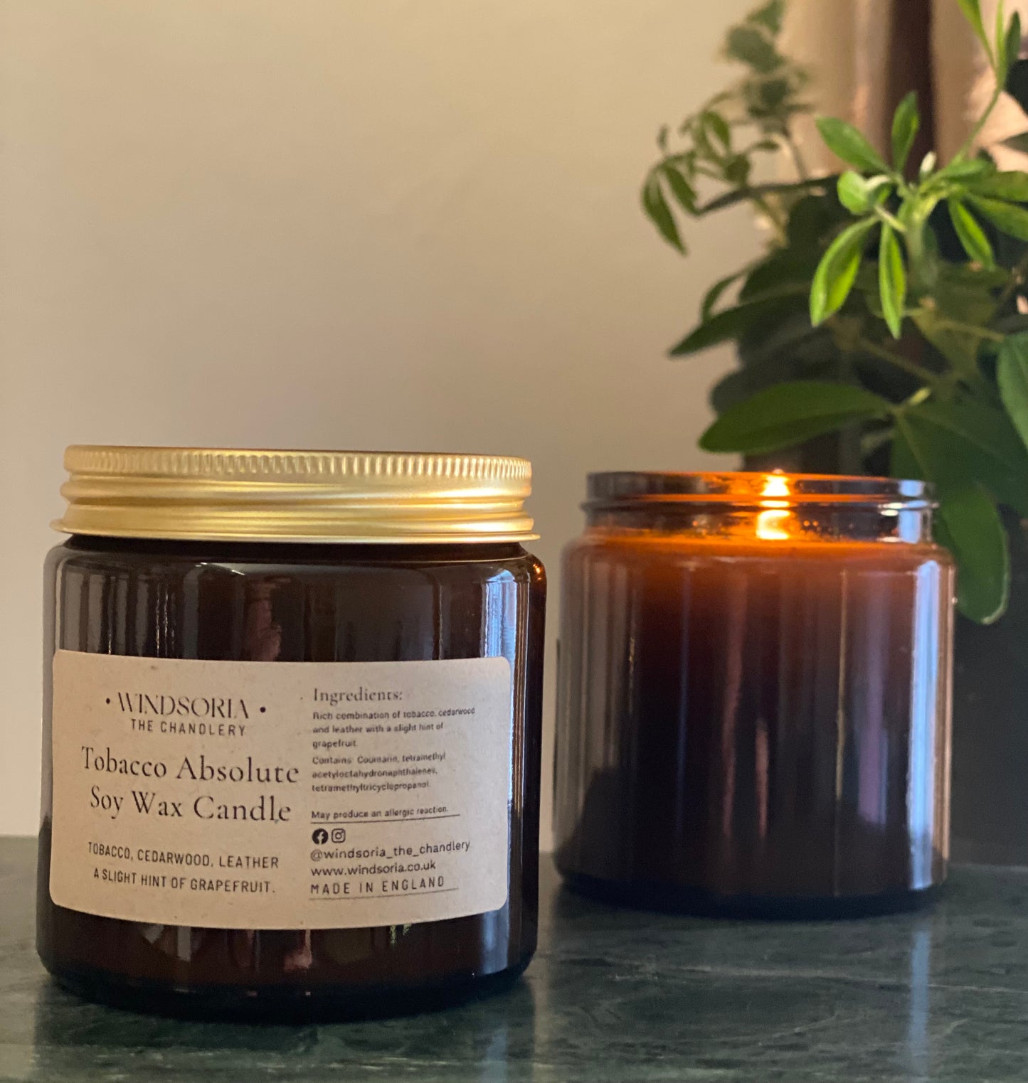 Tobacco Absolute Soy Wax Candle _ Amber Jar