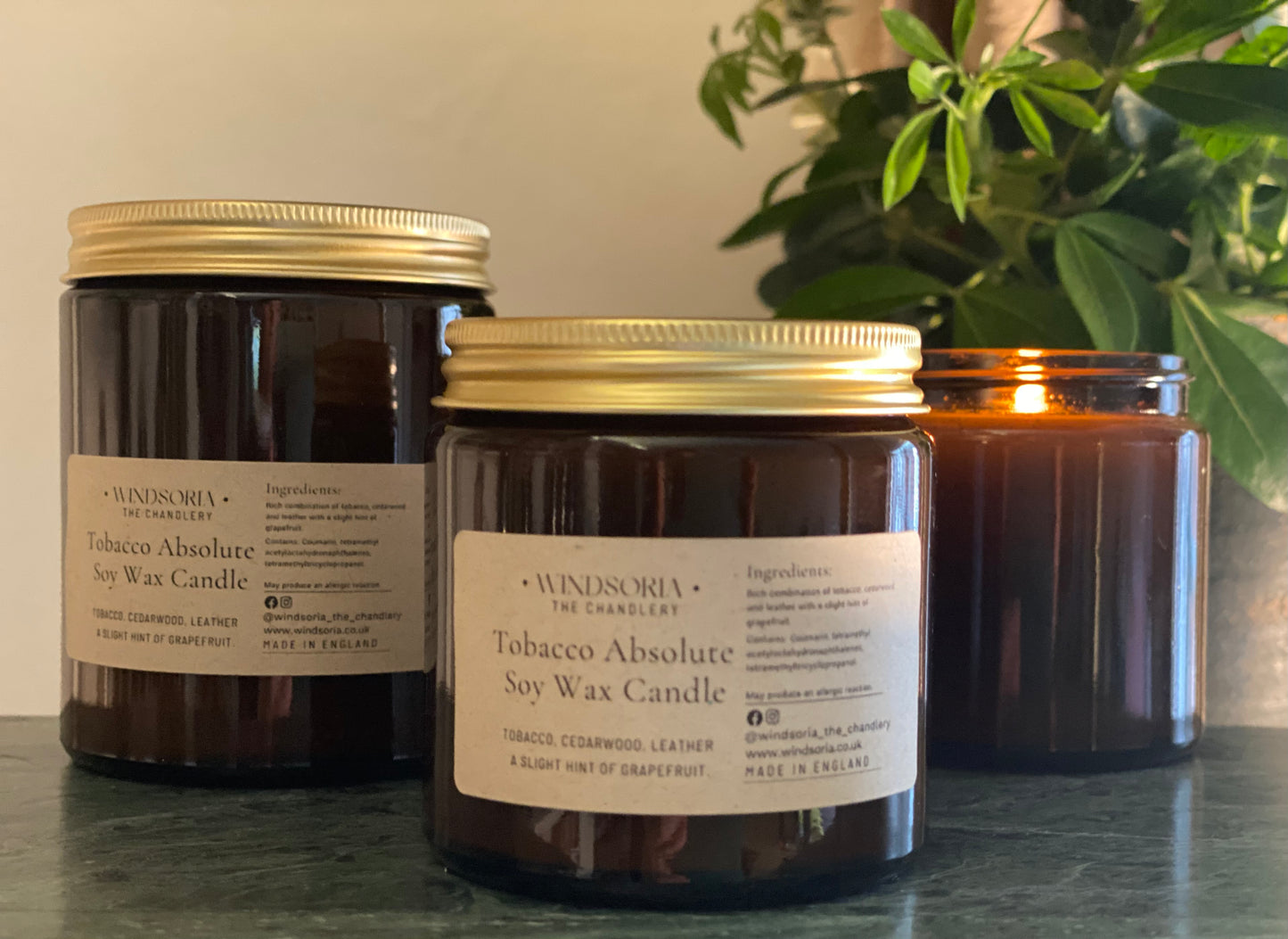 Tobacco Absolute Soy Wax Candle _ Amber Jar