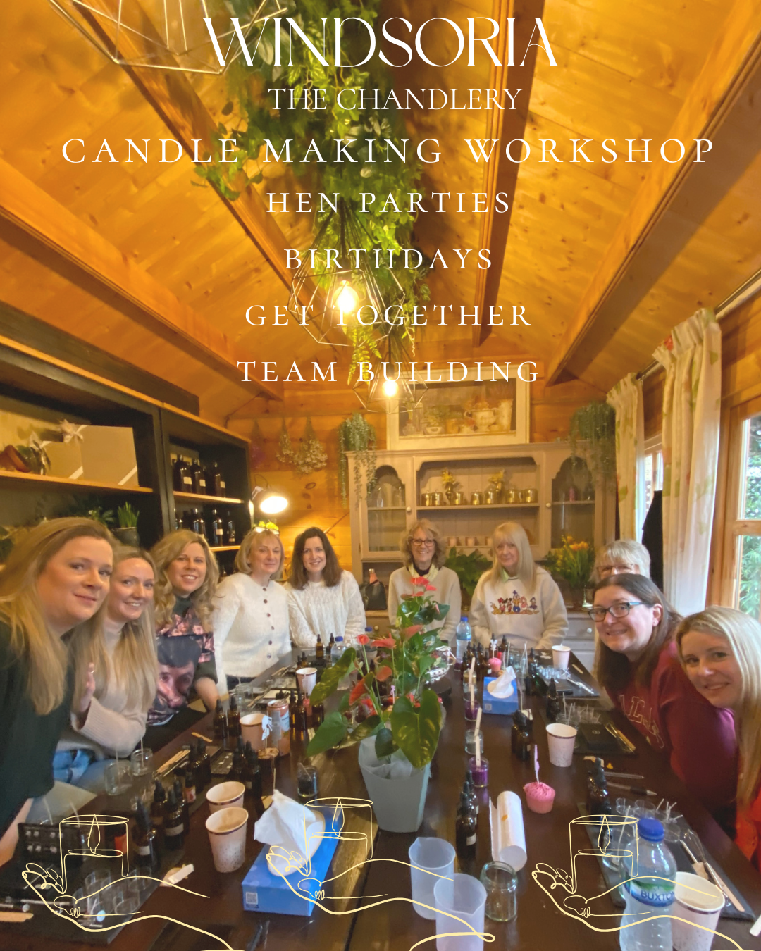 hen party ideas London, candle making workshop London, hen party activities UK, birthday candle making workshop experience, team building activities London, group activities candle making UK, group activities candle making Windsor, group activities candle making Berkshire, candle making classes Windsor, Berkshire, creative candle making hen party ideas, bespoke candle workshop, soy candle making experience, Windsoria group workshops, Windsoria group workshops teambuilding, private candle making events Berks