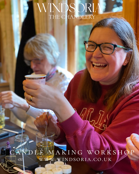 Windsoria group candle making workshops, Windsoria group workshops teambuilding, private candle making events Berkshire,