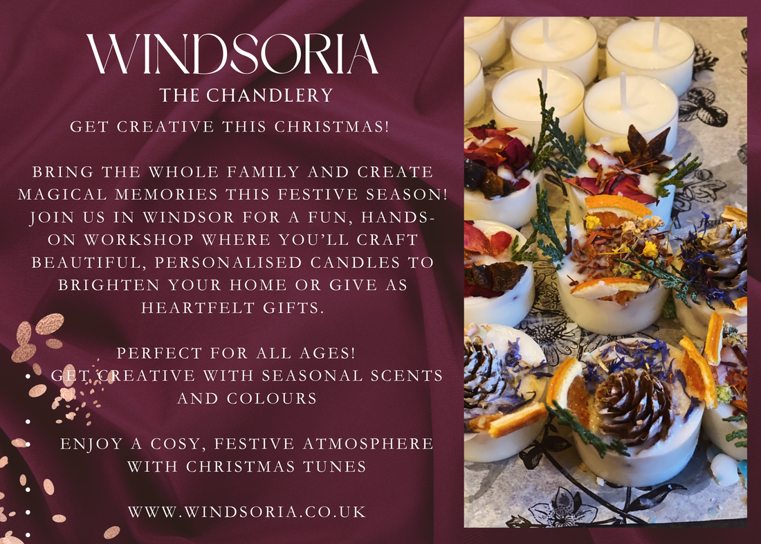 Christmas candle making workshop Windsor. Candle making classes Berkshire. Festive candle workshops Windsor