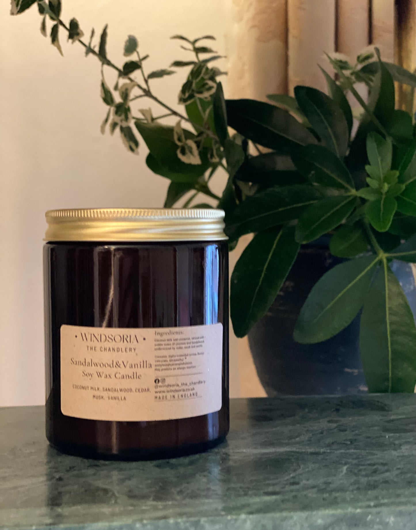 Sandalwood & Vanilla Soy Wax  Candle