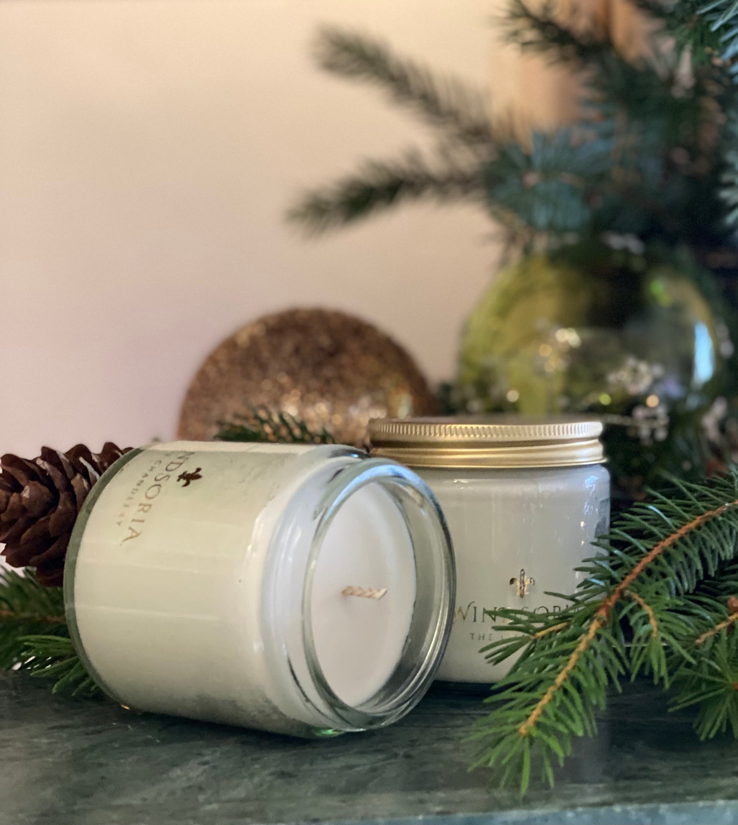 Christmas Tree Soy Wax Candle_ Clear Jar