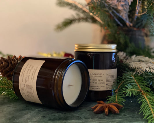 Winter Spice Soy Wax Candle _ Amber Jar